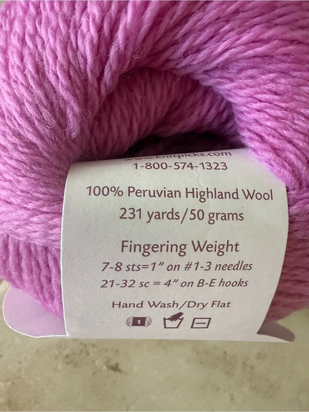 Knit Picks Palette Fingering Weight Wool Yarn - Lady Slipper Pink